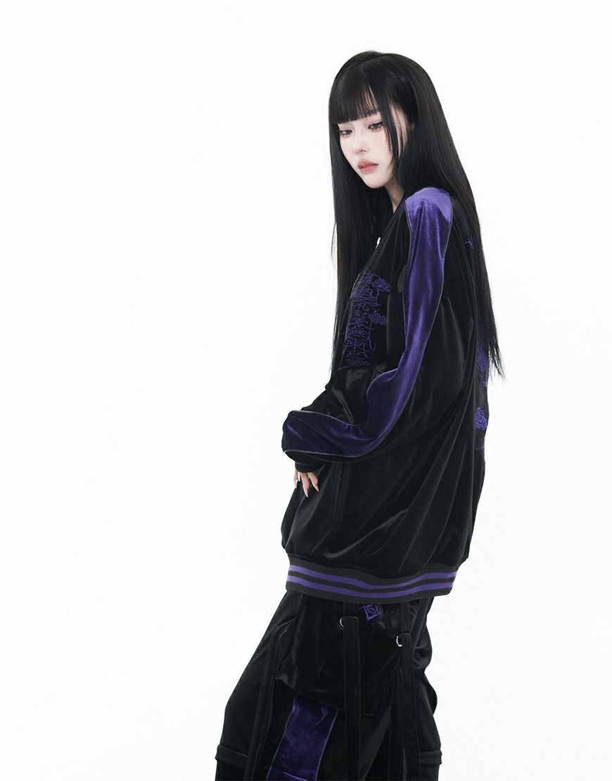 REFLEM【レフレム】ベロア刺繍スカジャン/全2色