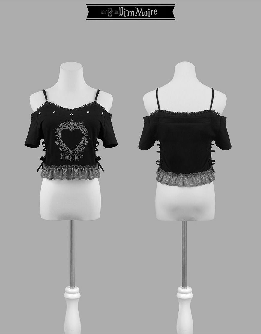 DimMoire【ディムモアール】キャミオフショルT/Black