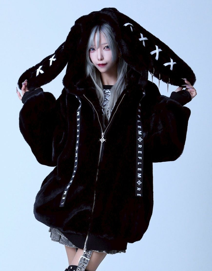 REFLEM【レフレム】うさ耳ファージップアップパーカー/全3色