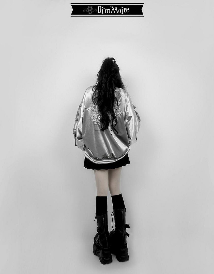 DimMoire【ディムモアール】Messy Bonesベロアスカジャン/Silver