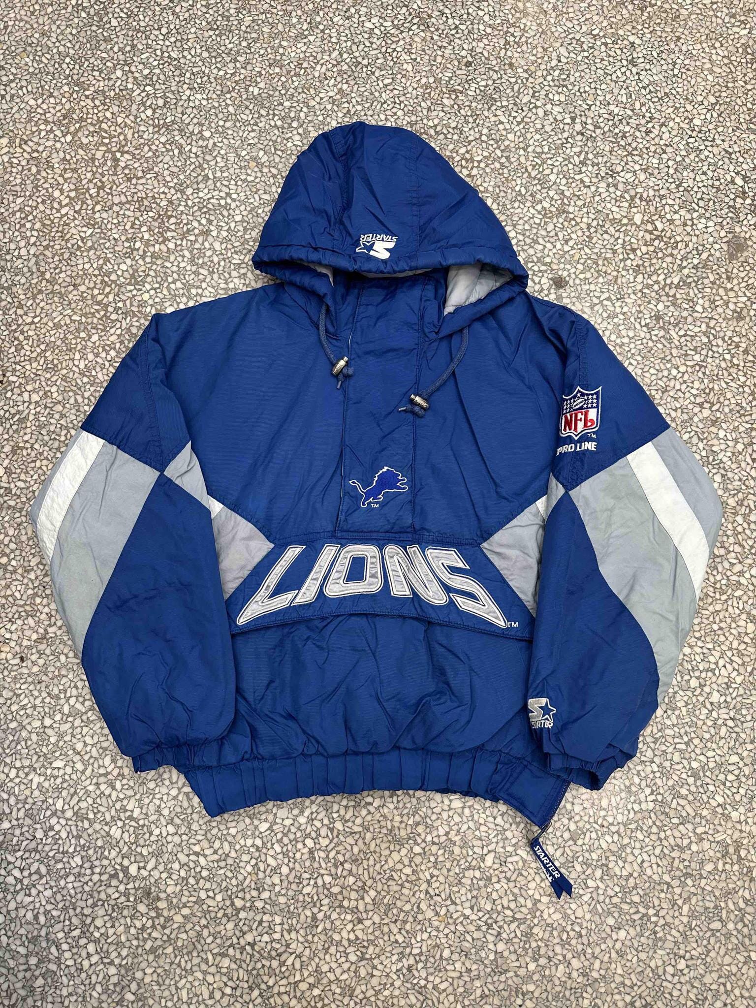 Detroit Lions Vintage 90s Hooded Anorak Puffer Starter Jacket