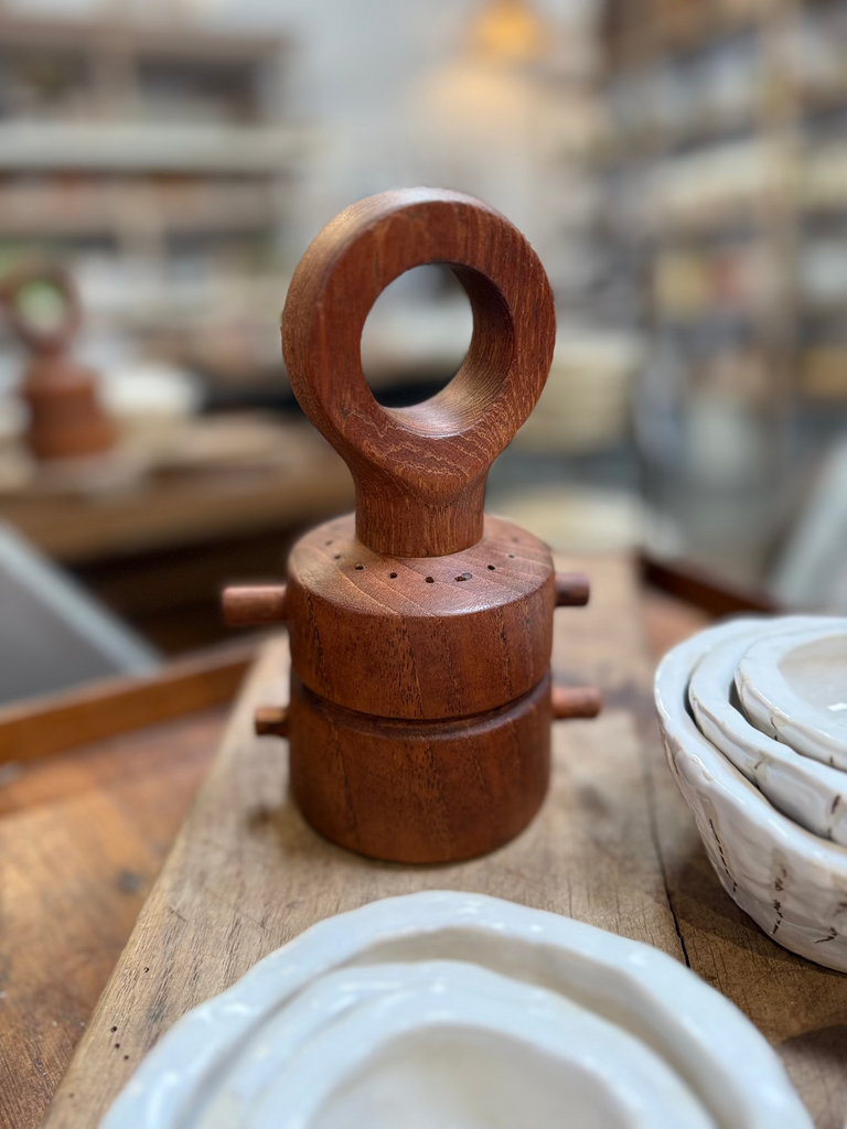 Late 1950s Dansk Denmark Jens Quistgaard Teak Loop Handle Salt