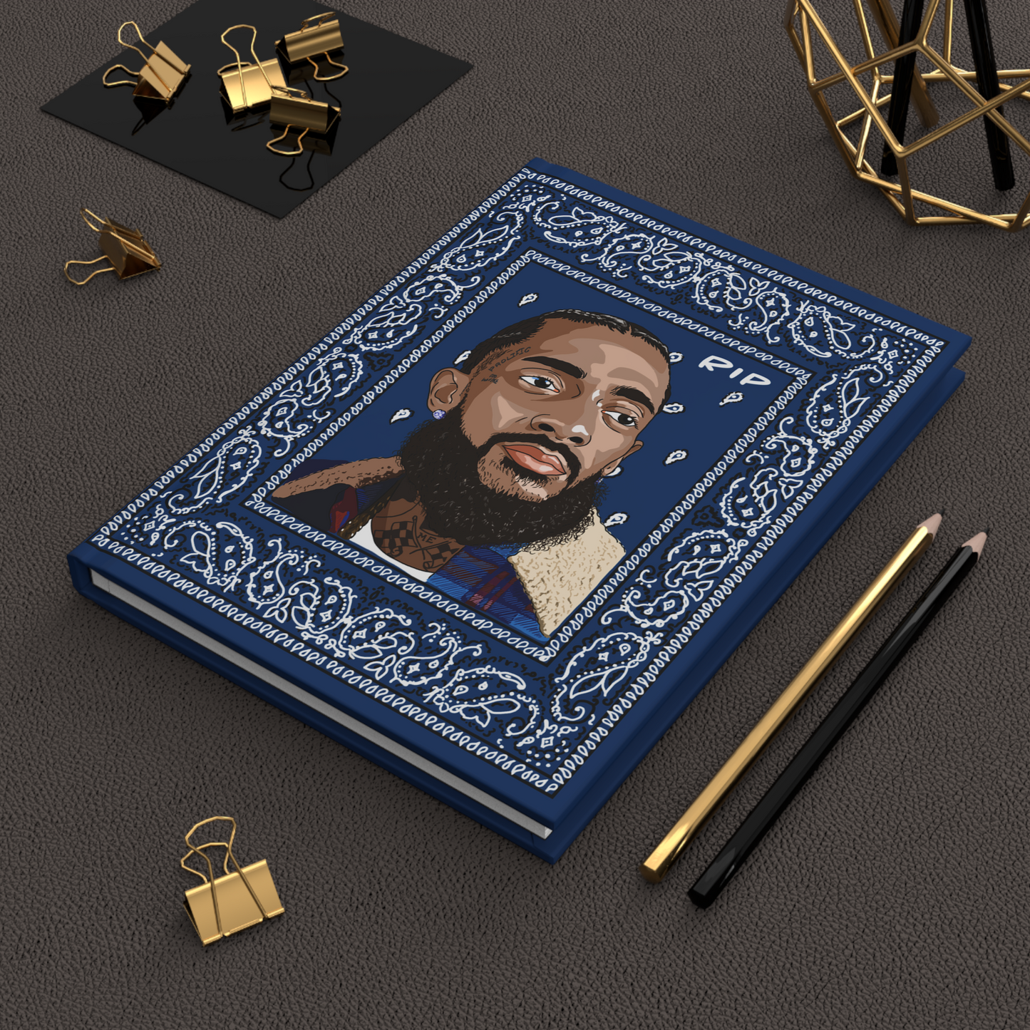 Nipsey Hussle Journal Blue Notebook Hip Hop Art Fan Gift Boys Men