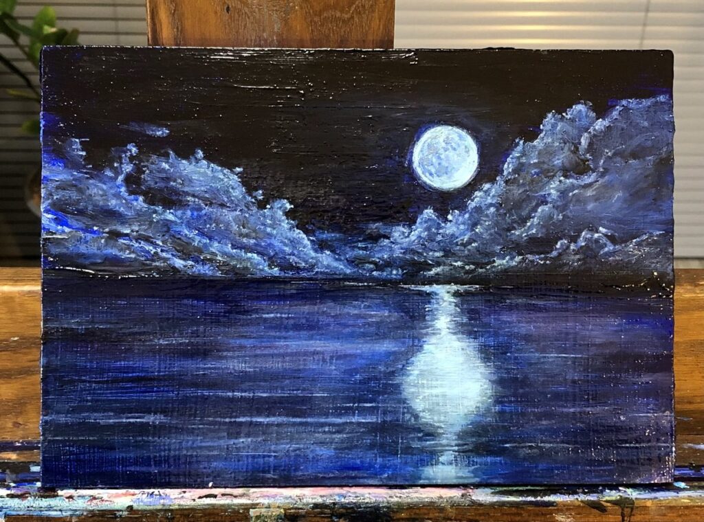 油絵で月の描き方を紹介！簡単に満月の夜を描くコツなど紹介 – 油絵の日々