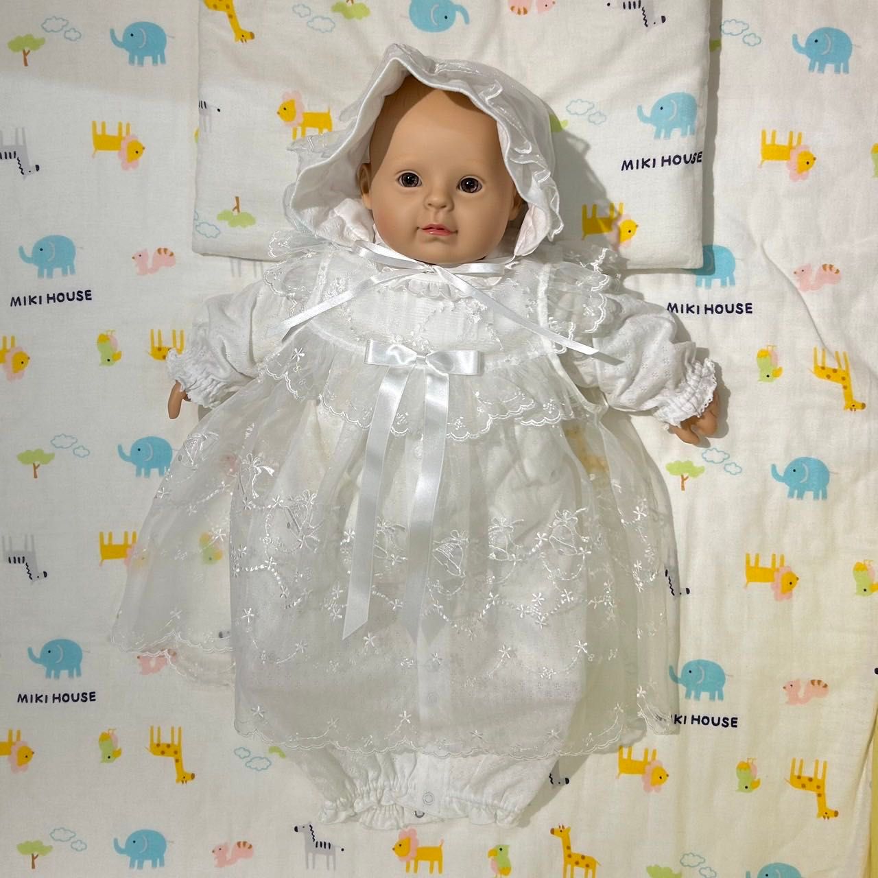 ミキハウス美品 セレモニードレス ベビードレス お宮参り 3点セット