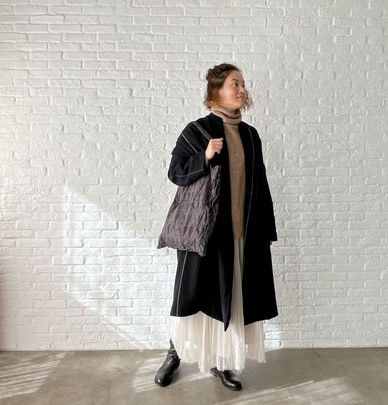 10%OFF】ベビーアルパカクラッシュ編み出し タートルネック | pas de