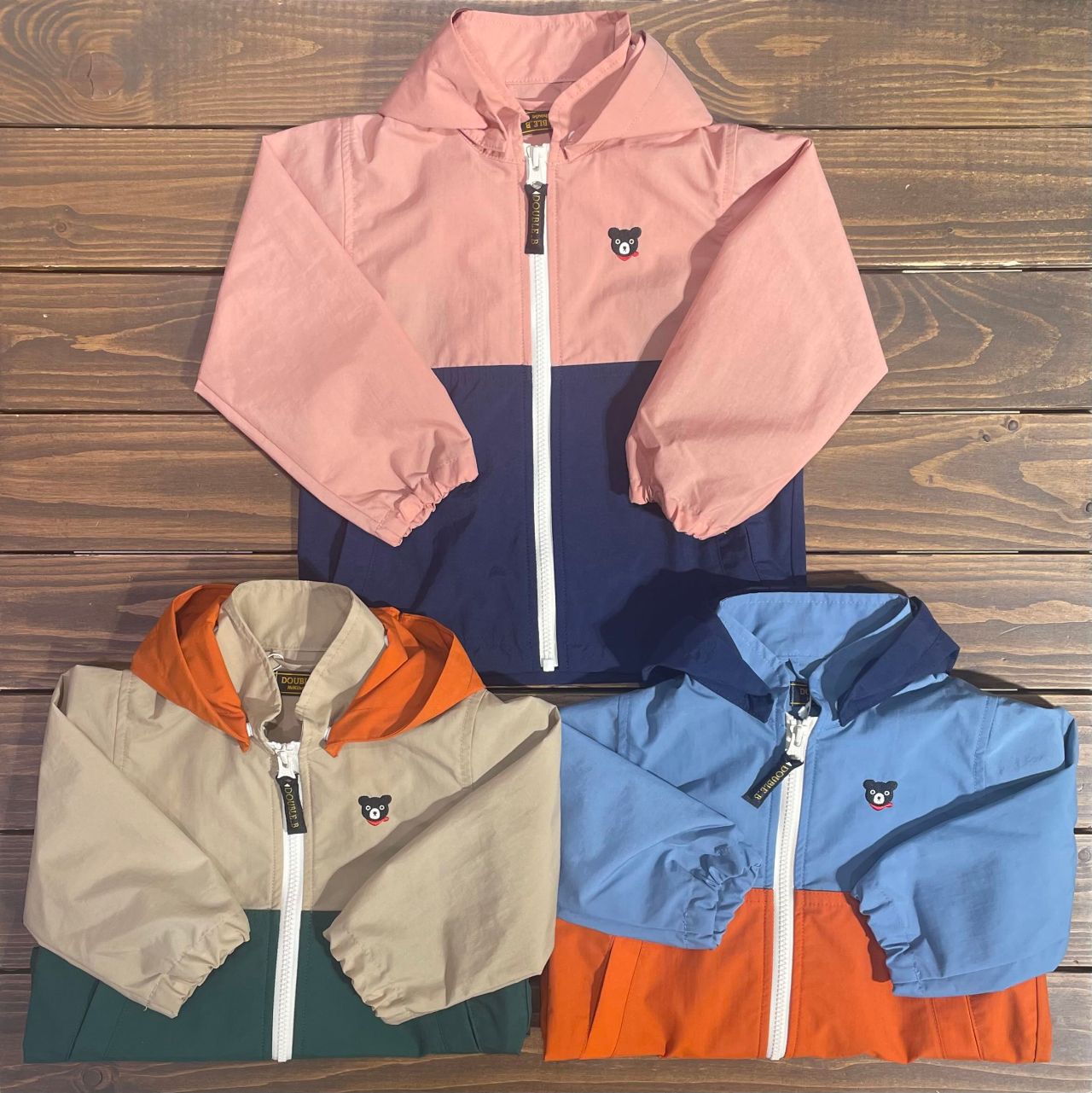 新品タグ付ミキハウス・ダブルb☆アメコミ風ウインドブレーカー80定価