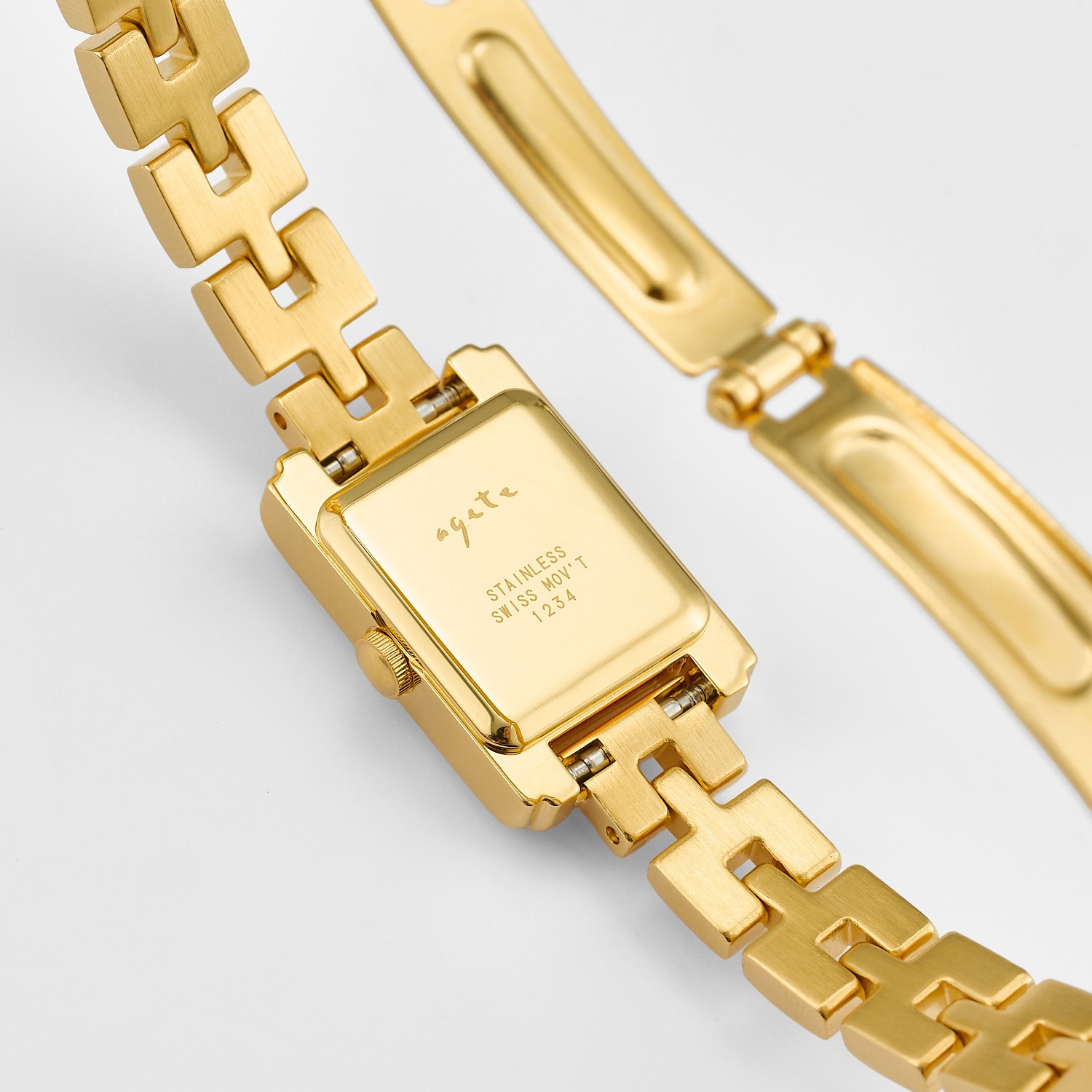 スクエアフェイスウォッチ／ゴールド｜時計｜アガット 公式オンライン