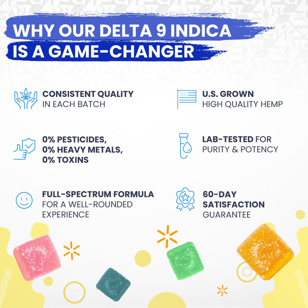 Relax with Big Apple Indica Delta 9 Gummies - 810mg Jar – A Gift