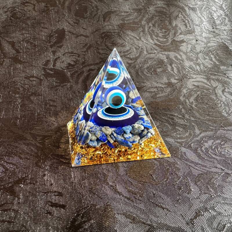 魔除け＆幸運力を放出】オルゴナイト・ピラミッド△ナザールボンジュウ