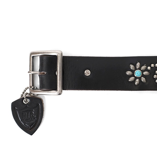 HTC エイチティーシー フラワースタッズ ターコイズ レザーベルト 26