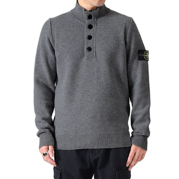 Stone Island ストーンアイランド MAGLIA ハーフボタン スタンドカラー