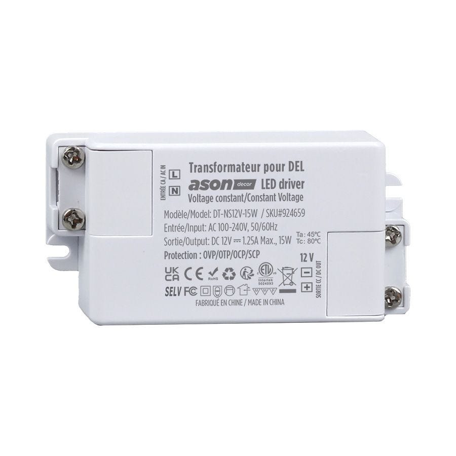 LED Driver - 100-240V AC to 12 V DC - 1.25A - 15W