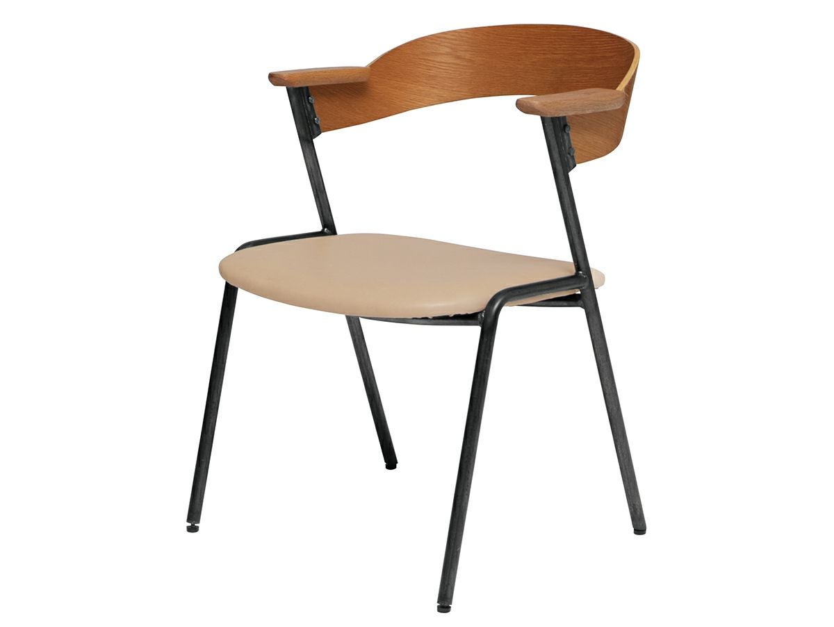 ダイニング アイアン 【送料無料】ダニス ショートアームチェア アーム