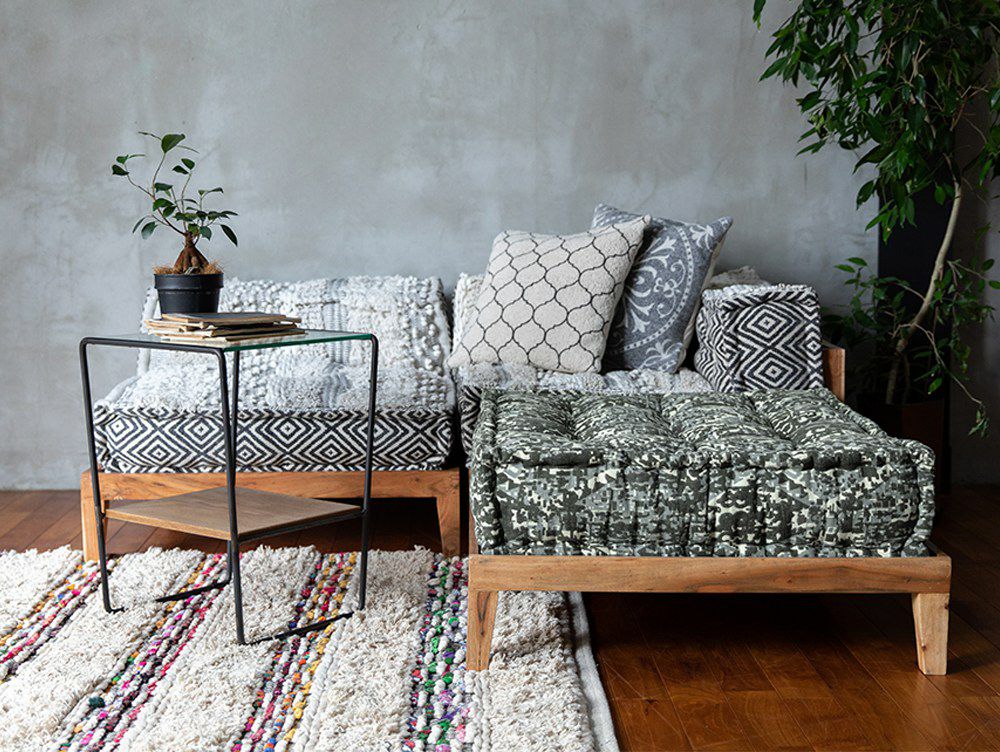 送料無料】ブロックマルチ ソファ レフト コーナー マック ホワイト