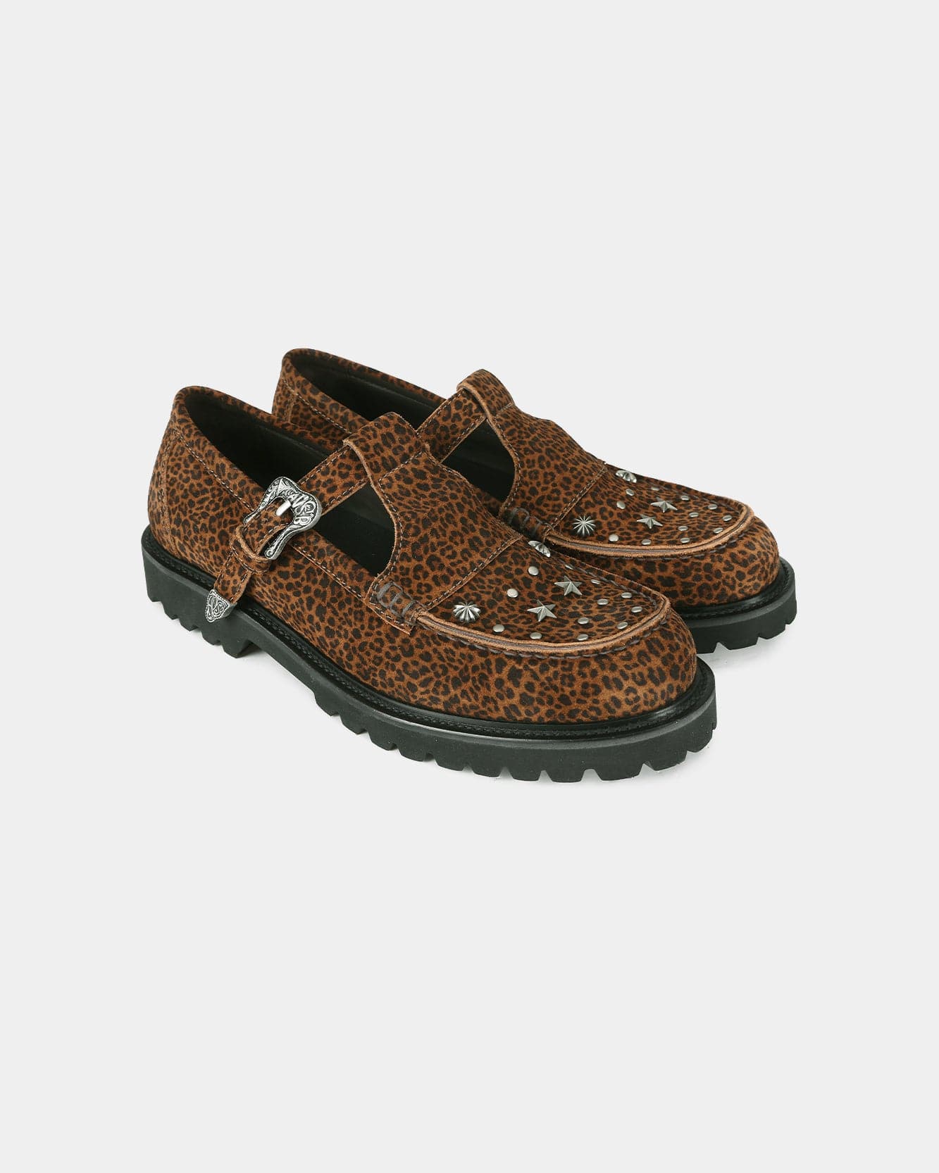 RESTOCK] UNISEX WESTERN MARY JANE LOAFERS aaa465u(LEOPARD/BROWN