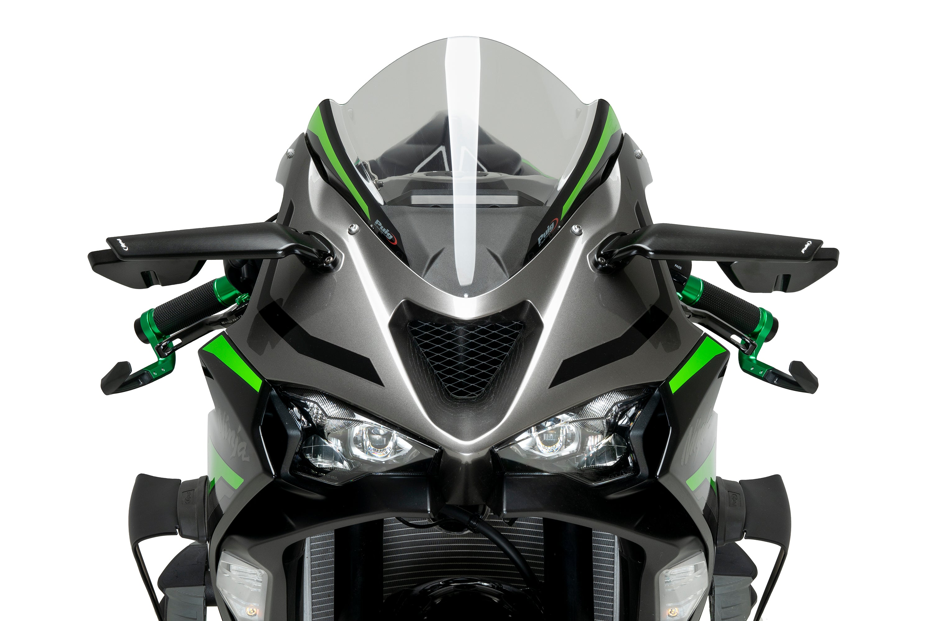 Puig Rearview Black Mirror Aileron Set Kawasaki Ninja 400 2018