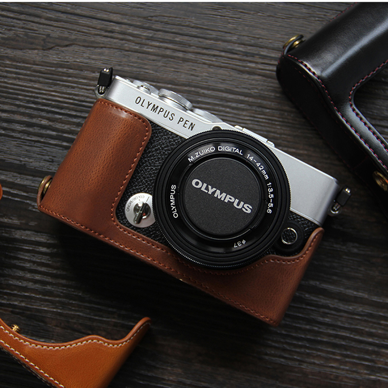 Molympus-カメラケース,E-P7 ° PUレザーケース,ハーフボディカメラ用
