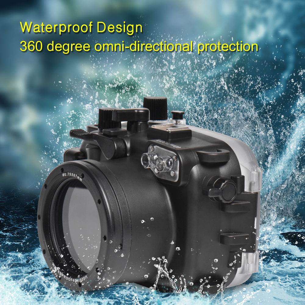 防水ハウジング付き水中カメラケース,40m,130フィート,canonパワー