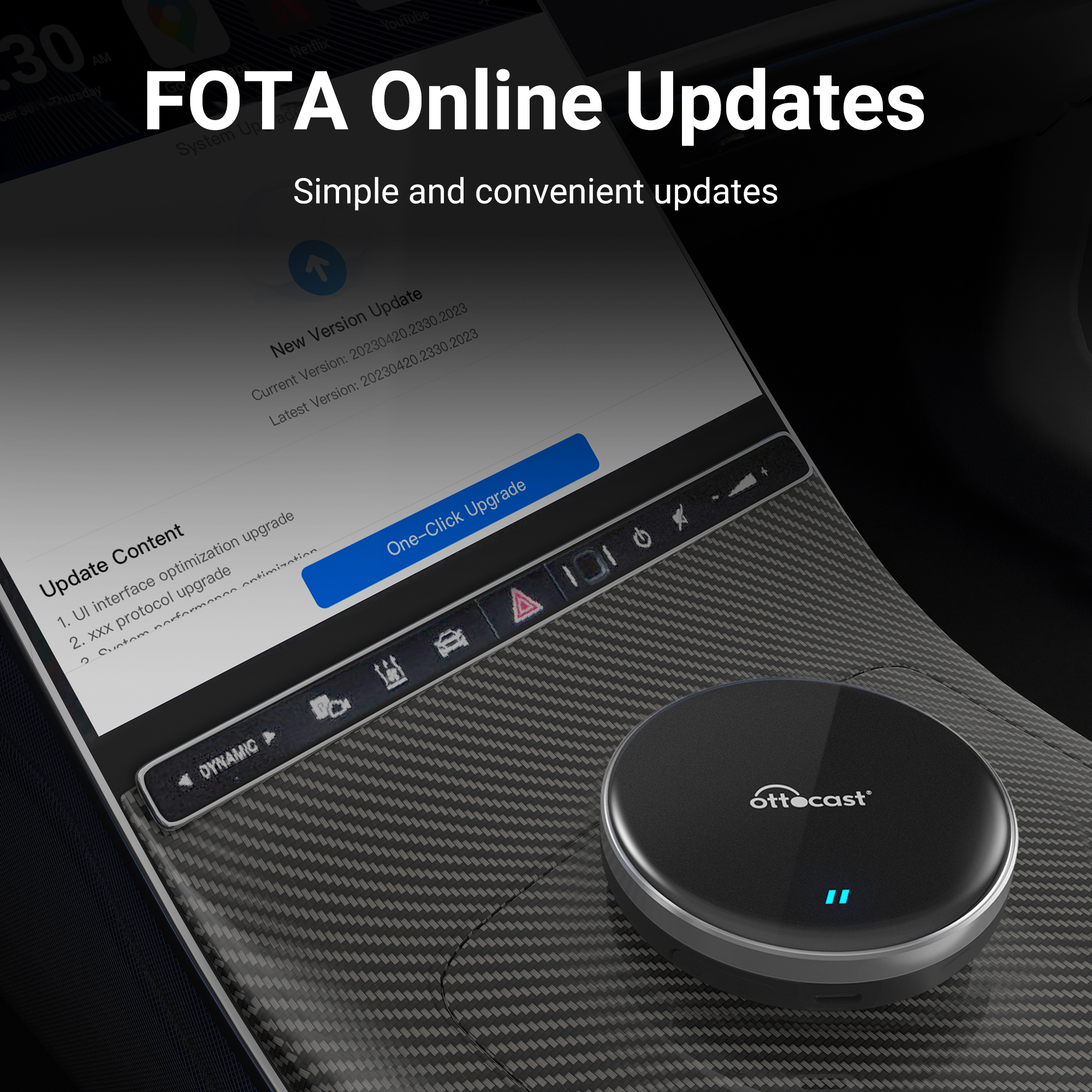 OTTOCAST New P3 Lite OttoAiBox Wireless CarPlay Android AI Box for