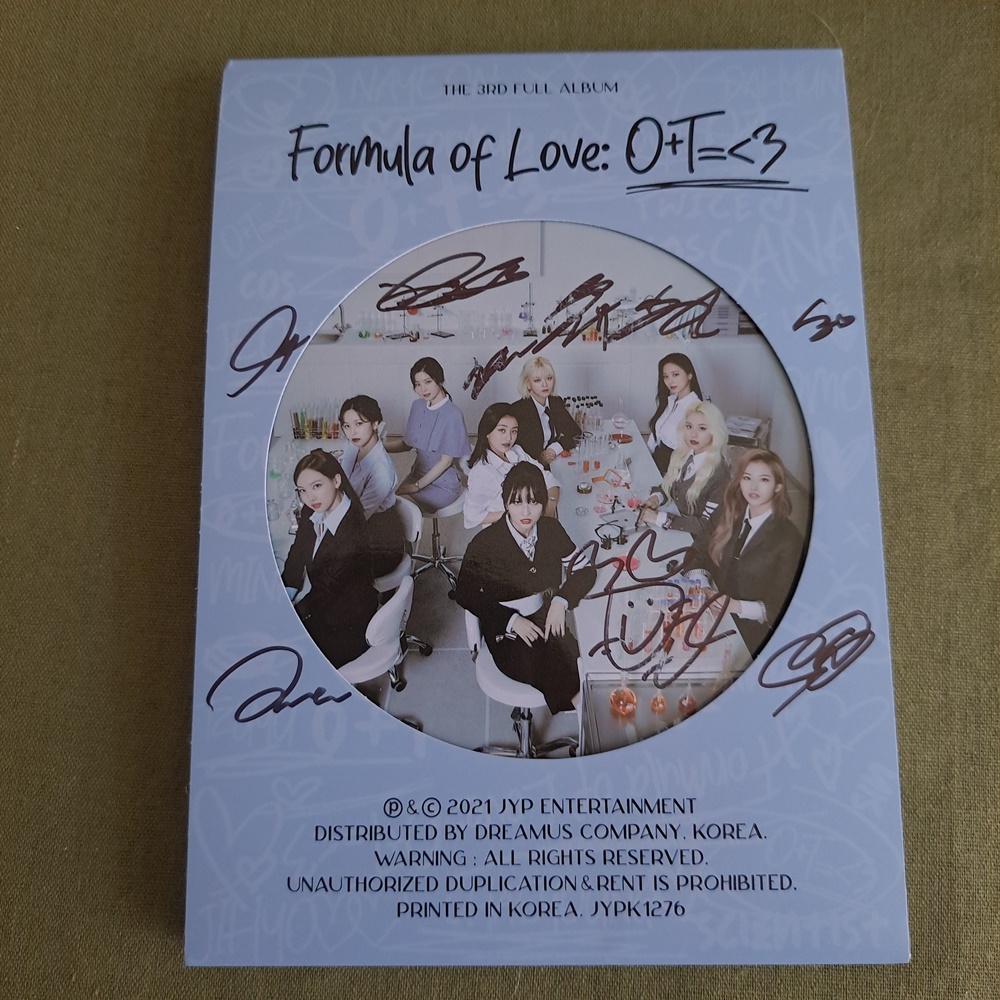 手書き TWICE 直筆サイン入り Formula of Love 2021 CD+フォトブック K
