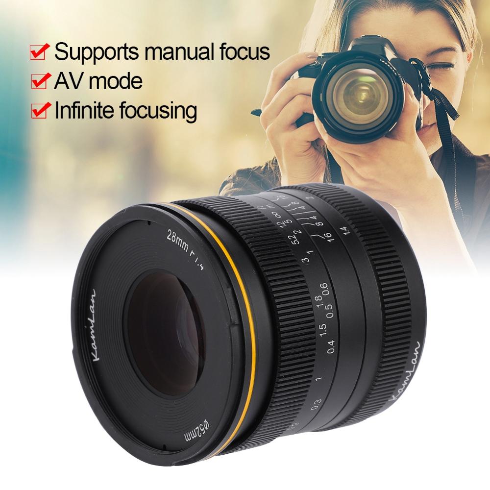 Kamlan 28mm f1.4 Wide Angle APS-C Large Aperture Manual Focus Lens