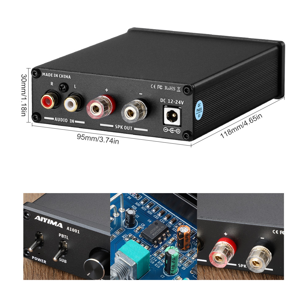 Aiyima-オーディオサブウーファーアンプ,100w,デジタルサウンドクラス