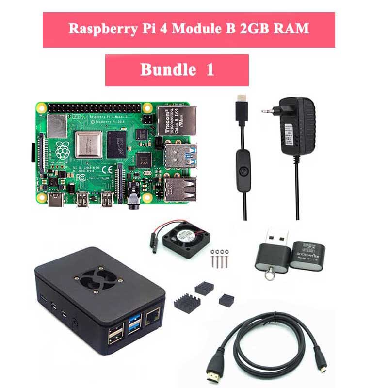 Raspberry Pi 4 Model B 2/4/8GB RAM + Case + Fan + Heat Sink +