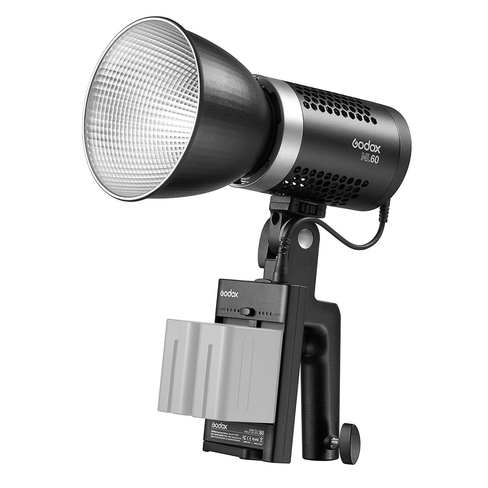 Godox ML60 60W Handheld LED Video Light CRI96+ w