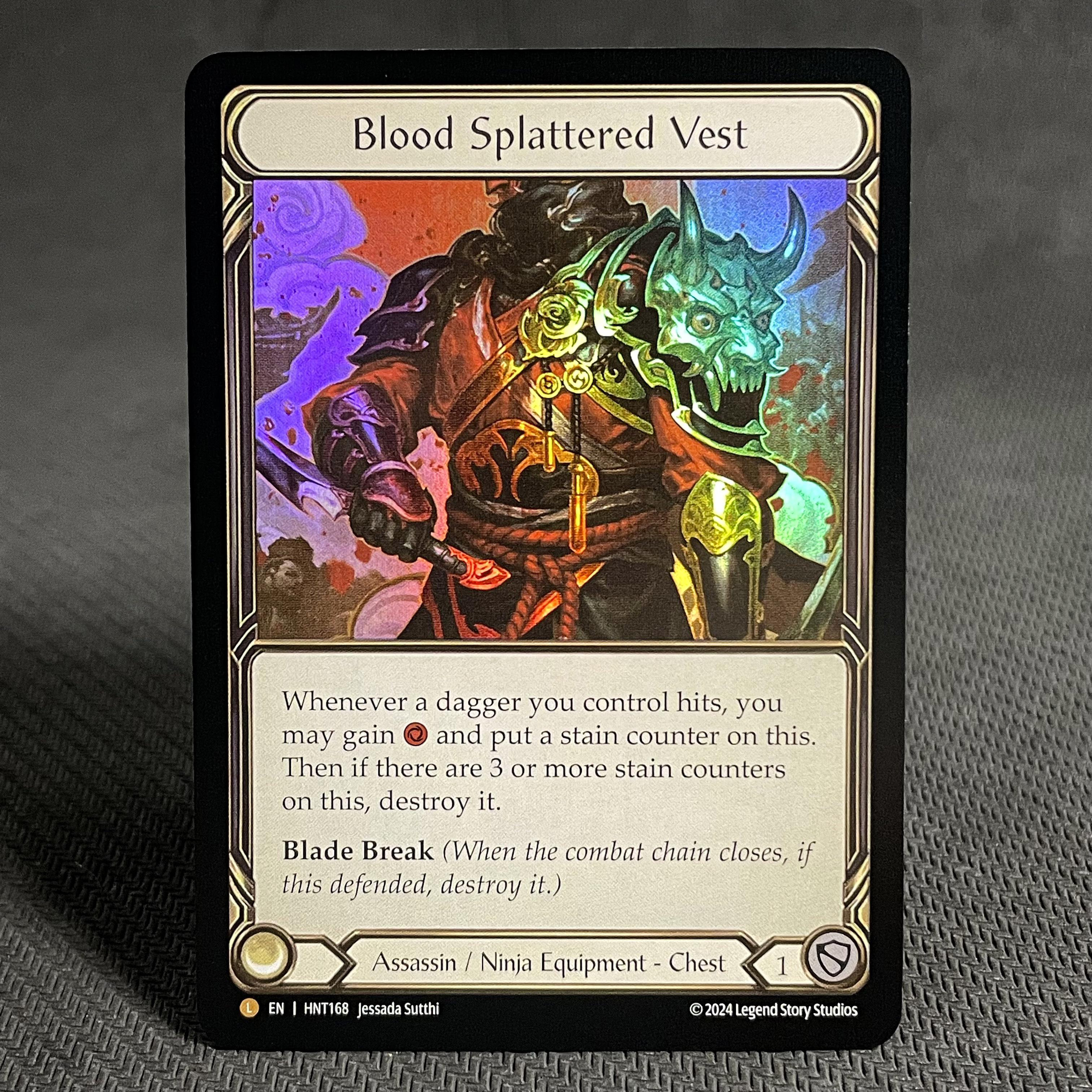 FAB Card Rainbow Foil Proxy Cards Blood Splattered Vest Command