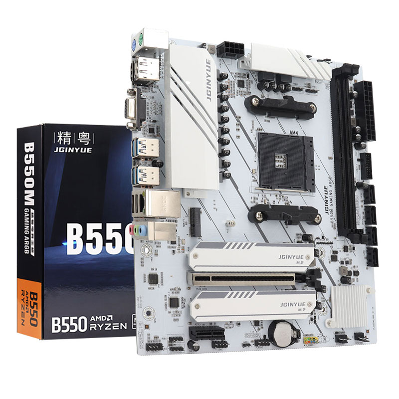 JGINYUE AMD B550 M-ATX Motherboard AM4 supports Ryzen R5 4000/5000