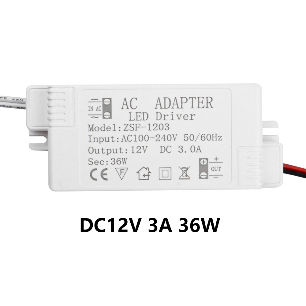AC 100-240V To DC 12V LED Driver Lighting Transformer 6W 12W 18W