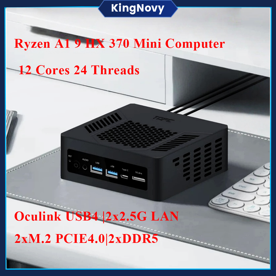 TOPC AI Mini PC AMD Ryzen AI 9 HX 370/365 Ryzen 7 PRO 360 Gaming