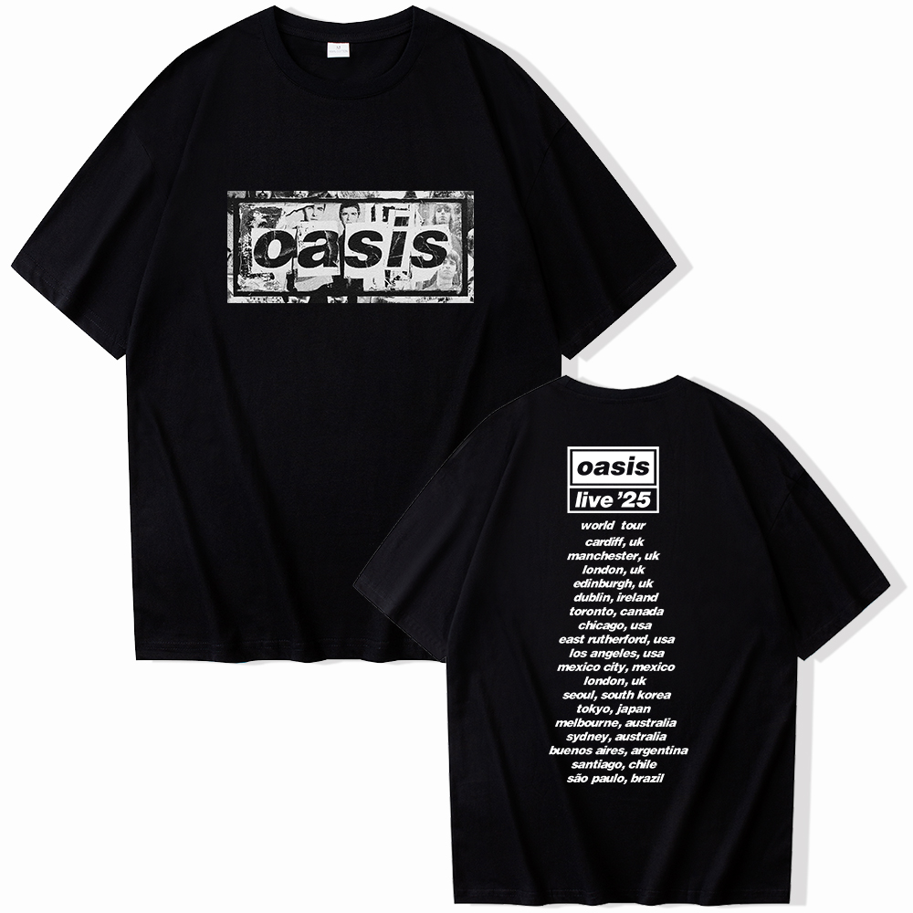 Oasis Reunion Tour 2025 T-shirt Harajuku O-neck Oasis Live 25 Tour