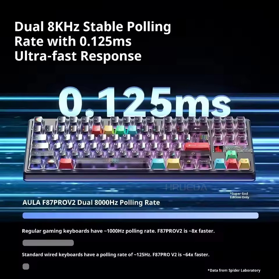 AULA F87 Pro V2 Wireless Mechanical Keyboard 12000mAh Long Battery