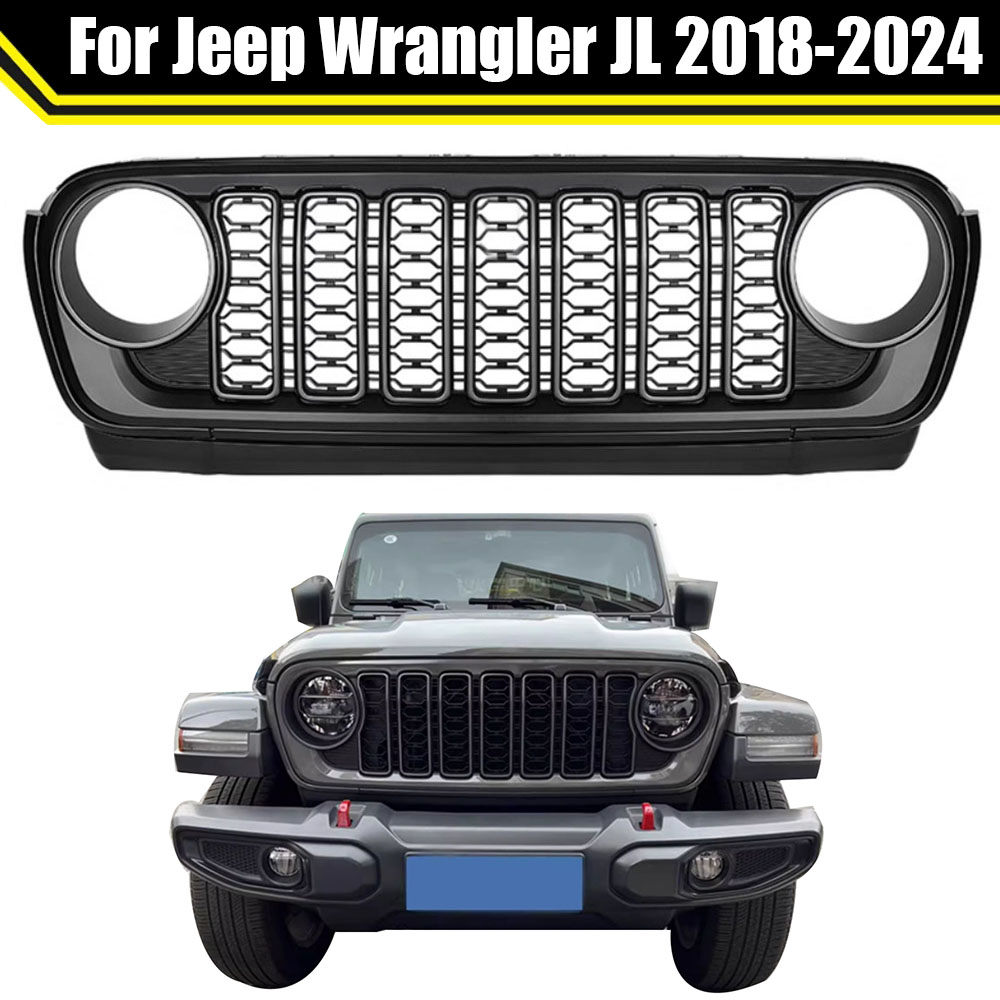 フロントグリル,ジープラングラーjl 2018-2024,上位グリッド,フロント