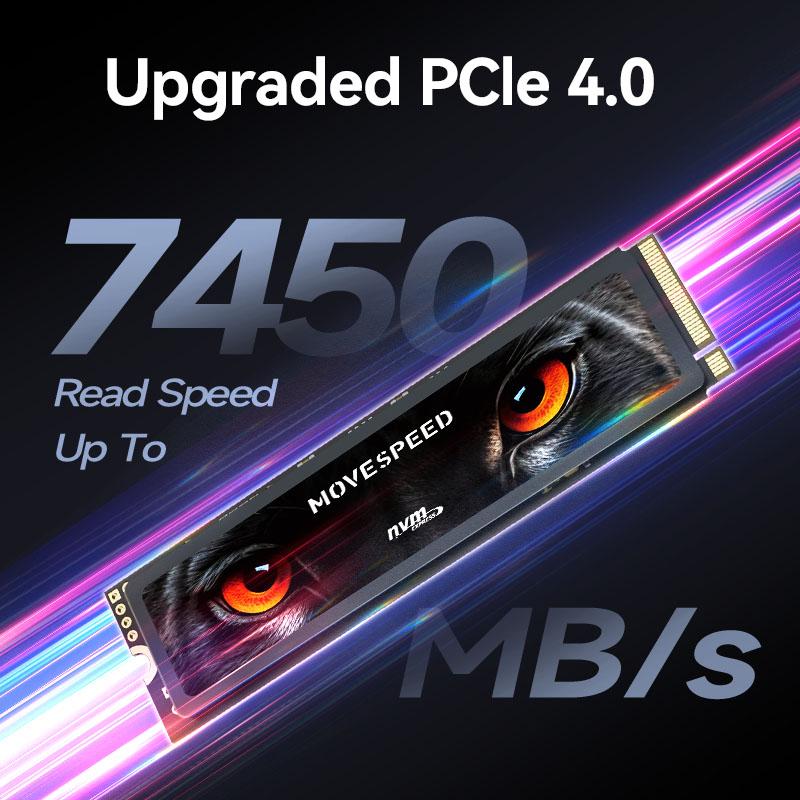 MOVESPEED 7450MB/s SSD NVMe M.2 2280 4TB 2TB 1TB Internal Solid