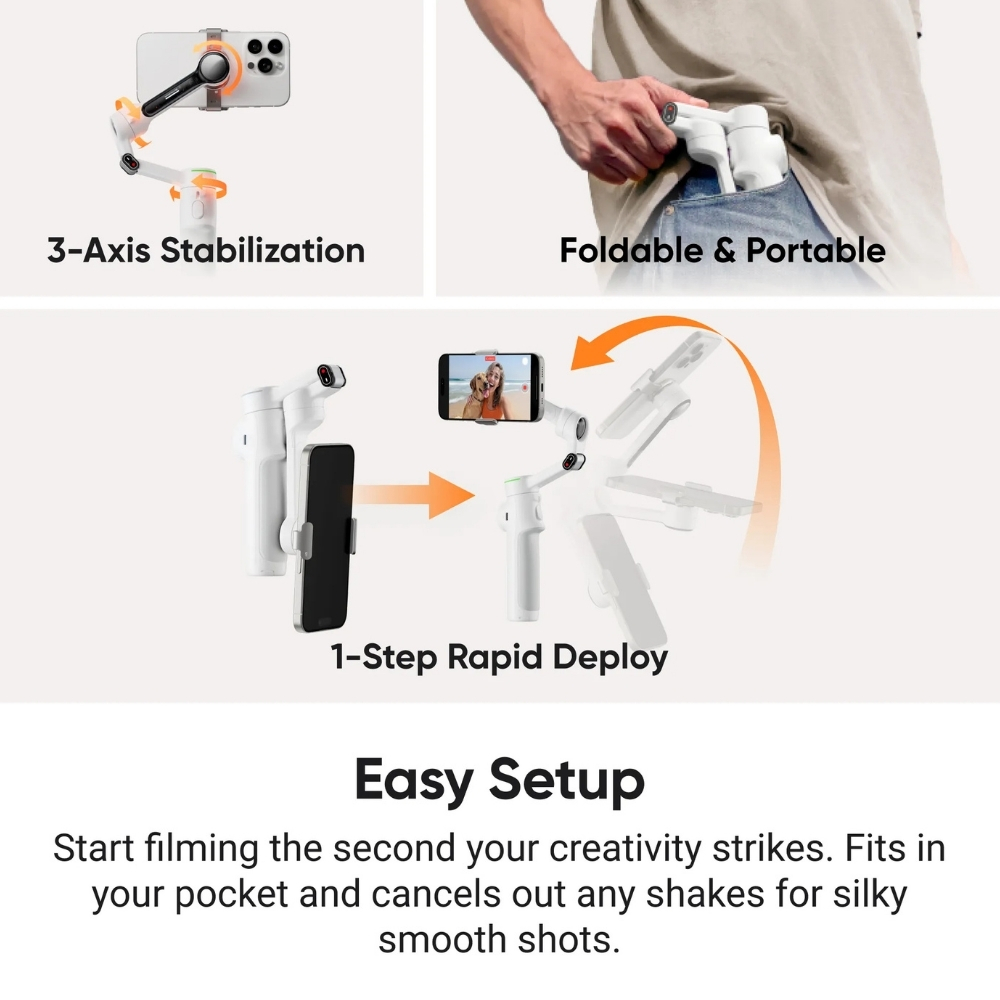 Insta360 Flow 2 Pro or Flow 2 Handheld Gimbal Stabilizer AI