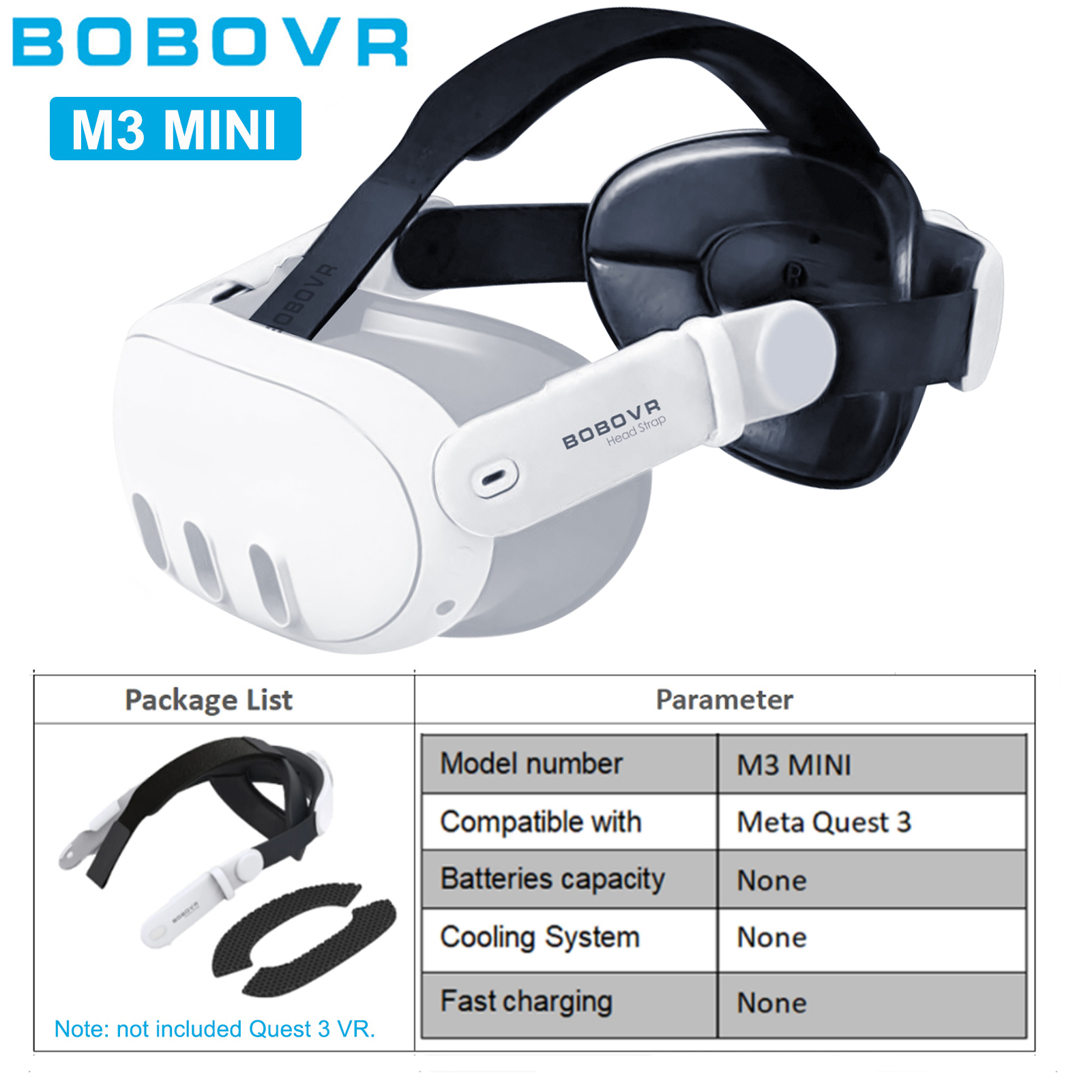 Bobovr-メタクエスト3svr s3 pro用ヘッドストラップ,スーパー