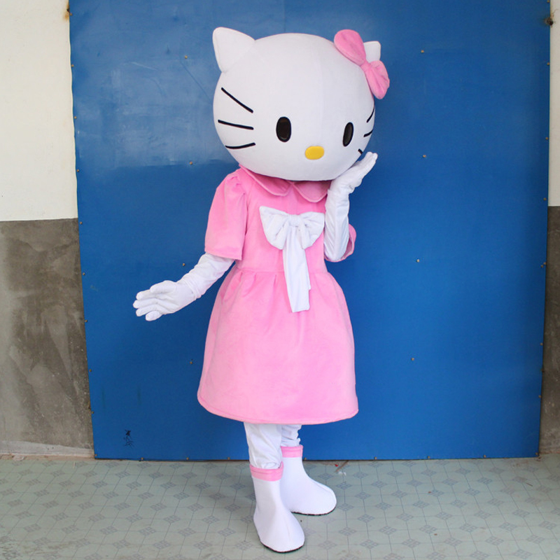 Hello Kitty Mascot Costume Pink Kitty Cat Cosplay Suits