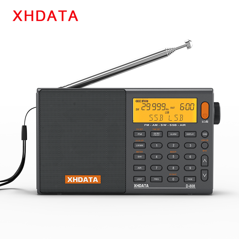 XHDATA D-808 AM/FM/SW/MW SSB AIR RDS フルバンドポータブルラジオ