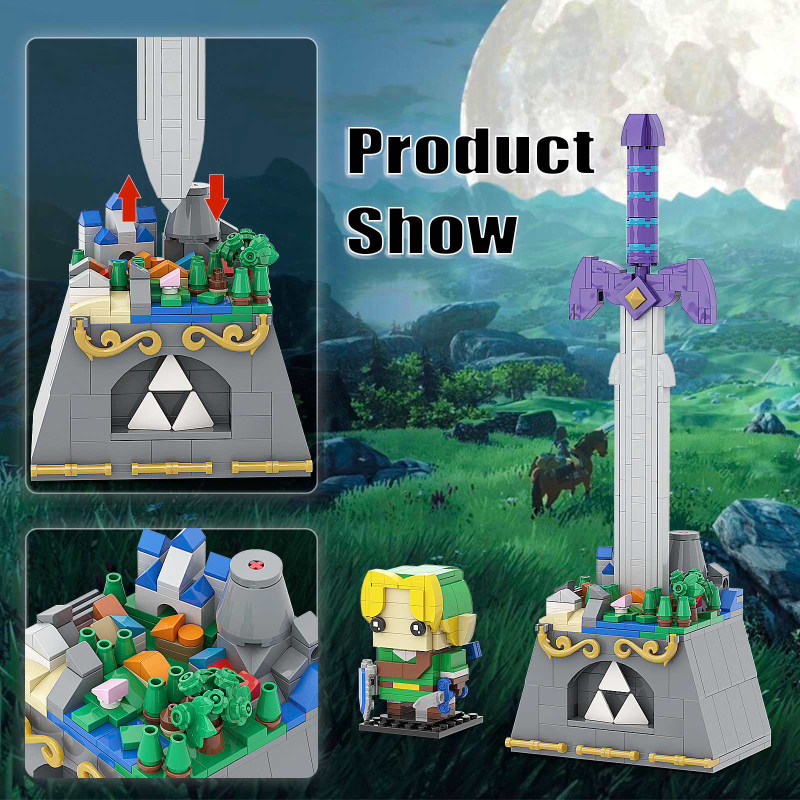 The Master Sword with Link Building Kit, Micro Hyrule Building