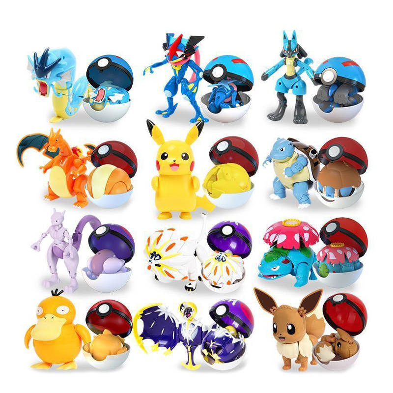 12 スタイルポケモンアニメ変形フィギュアピカチュウイーブイ