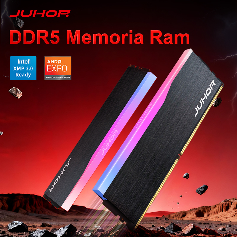 JUHOR DDR5 16GBx2 6000MHz 6400MHz RGB DDR5 32GB DIMM Desktop