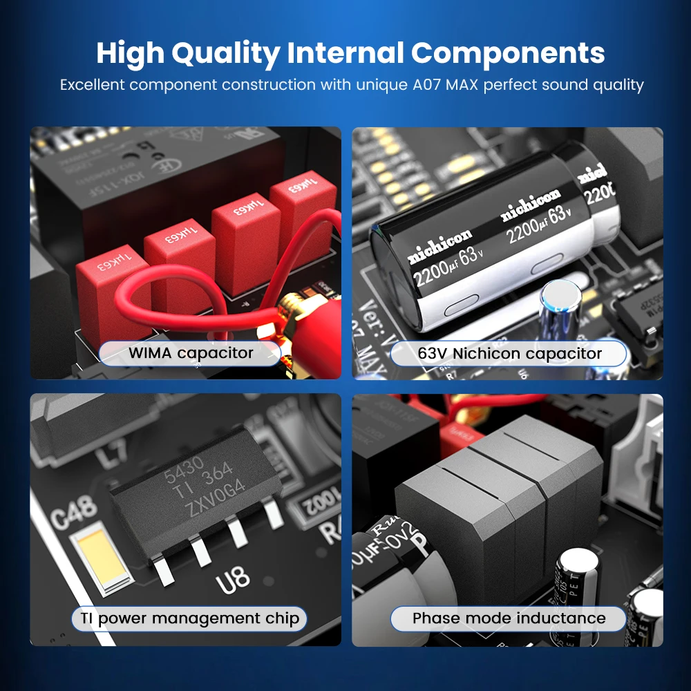 AIYIMA A07 MAX アンプホームオーディオ 300 ワット X2 TPA3255 クラス