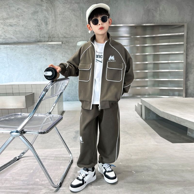 2025 New Boys' Spring-Autumn Outfit Set Middle-Large Size Korean