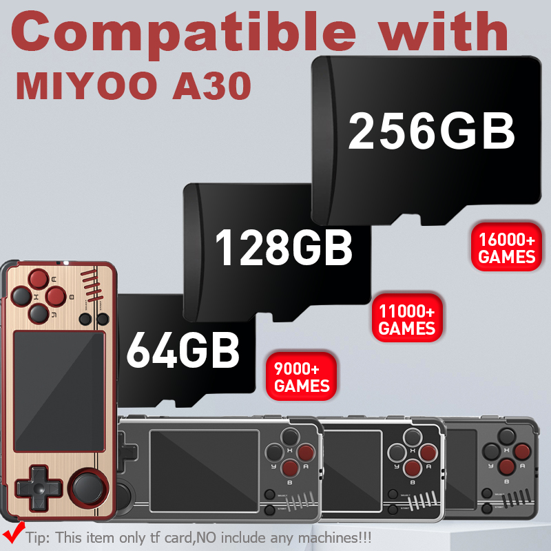 Miyoo A30 ゲーム SD カード内蔵 16000+ クラシックゲーム 50+