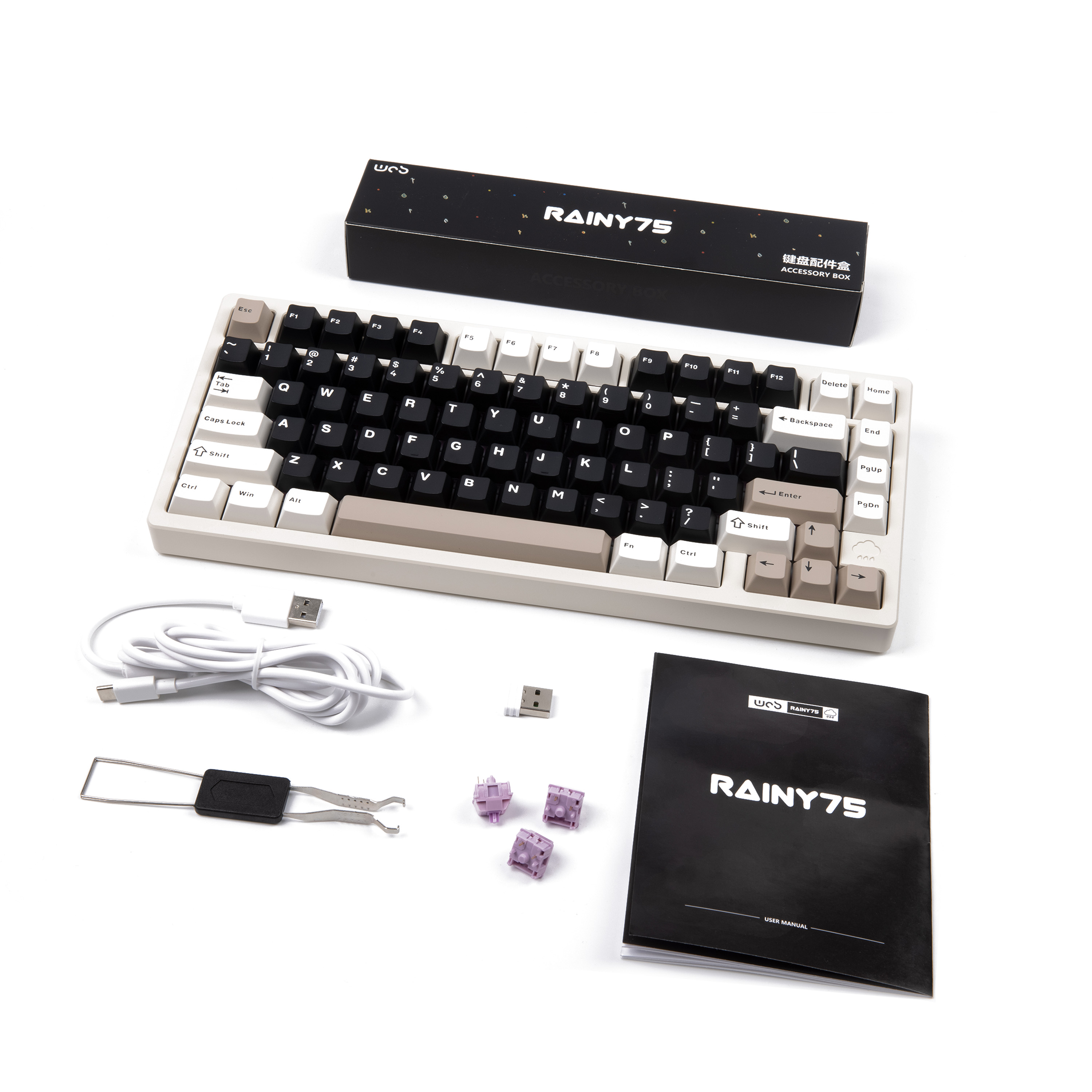 WOBKEY WOB Rainy75 メカニカルキーボード 75% RGB ホットスワップ対応