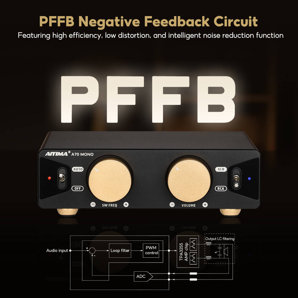Aiyima-デジタルパワーアンプ、a70モノ、tpa3255、pffbモノ2.0、2.1