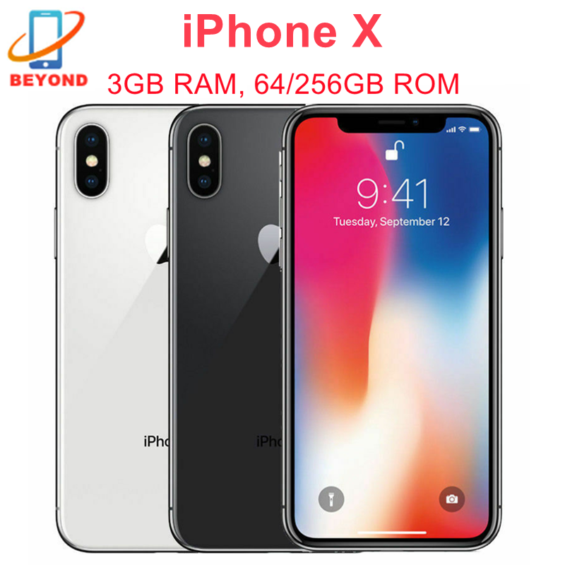 Apple-iPhone Xオリジナルの携帯電話,画面5.8インチ,3GB RAM, 64 GB